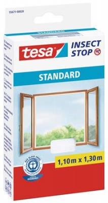 Szúnyogháló, ablakra, tépőzáras, 1,1 x 1,3 m, TESA "Standard", fehér