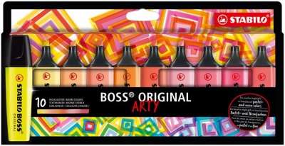 Szövegkiemelő készlet, 2-5 mm, STABILO "BOSS original Arty", 10 meleg szín